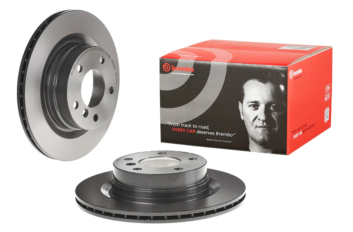 BREMBO -  Rear Vented Brake Disc Pair Coated - 300mm Diameter