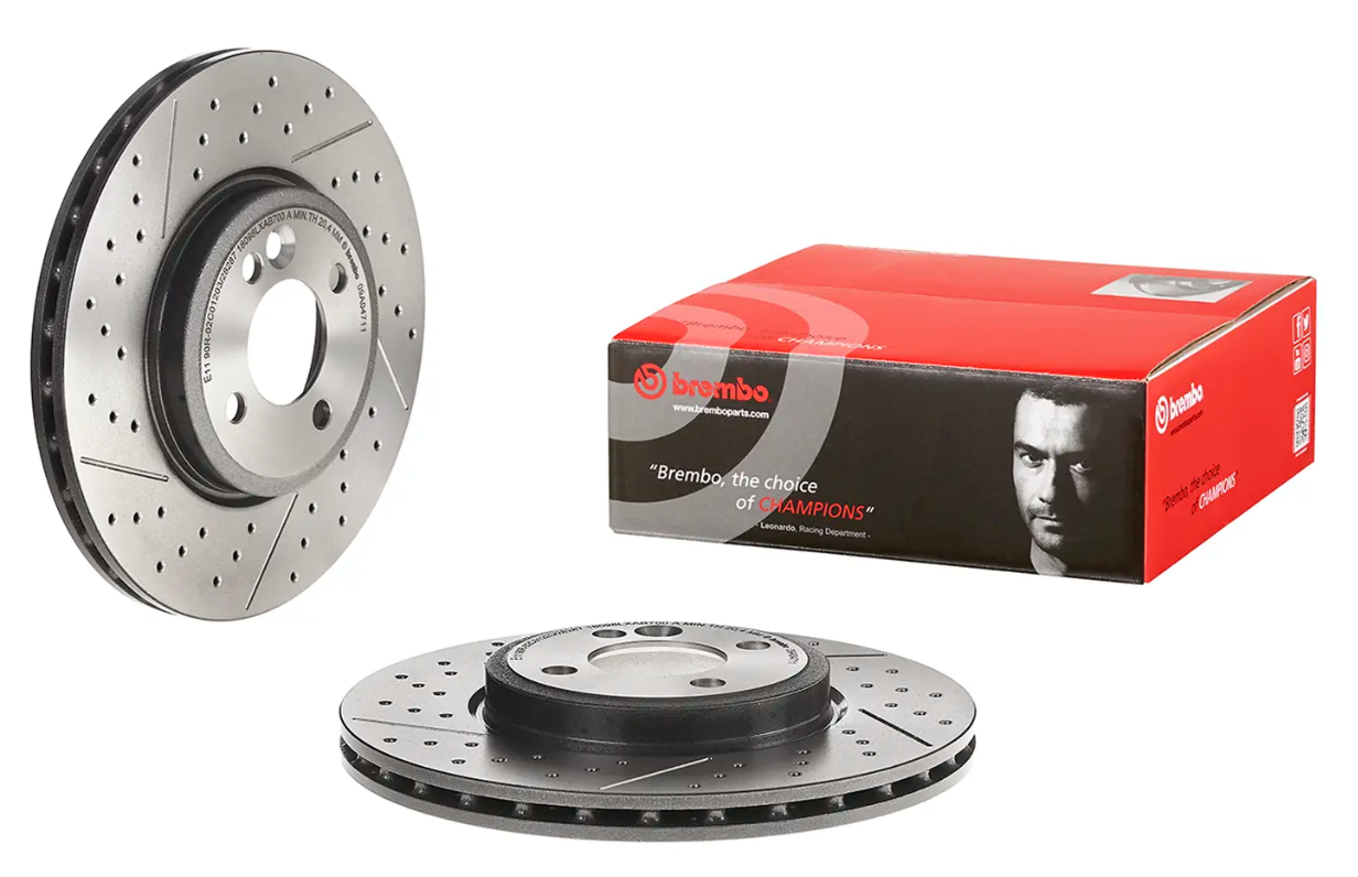BREMBO -  Front Vented Brake Disc Pair Coated - 294mm Diameter