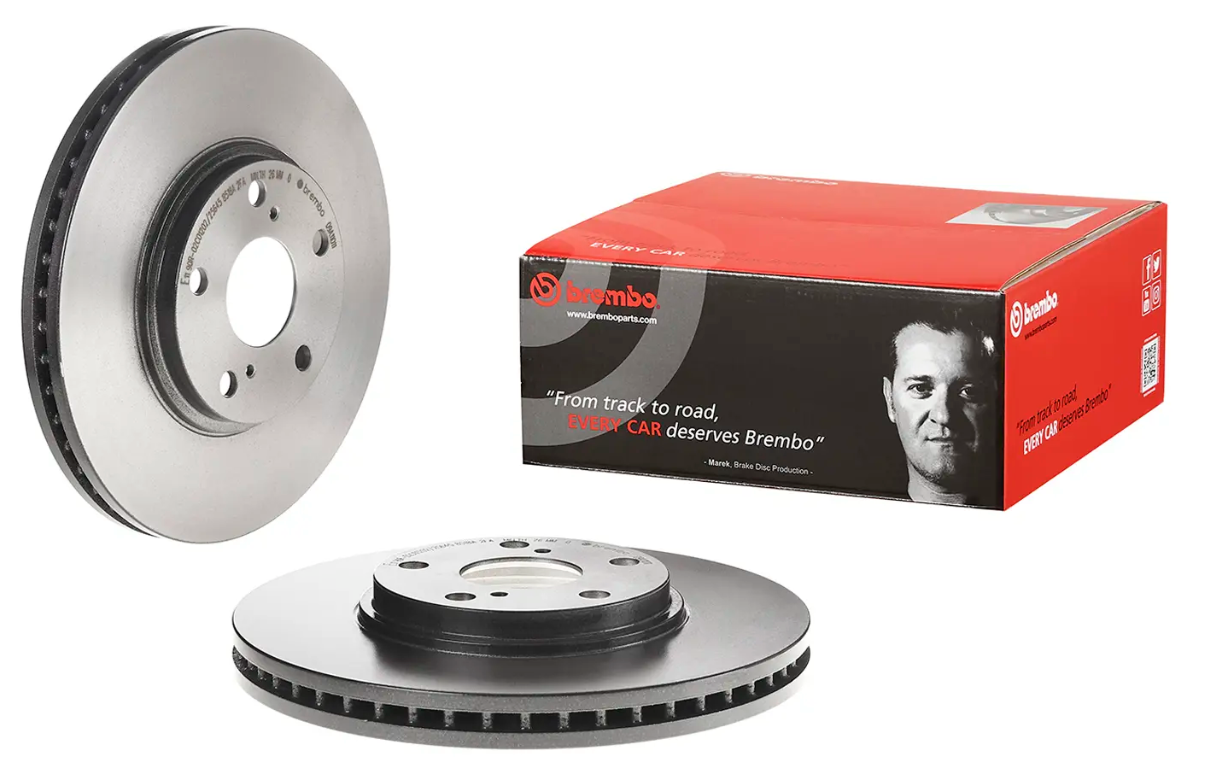 BREMBO -  Front Vented Brake Disc Pair Coated - 296mm Diameter