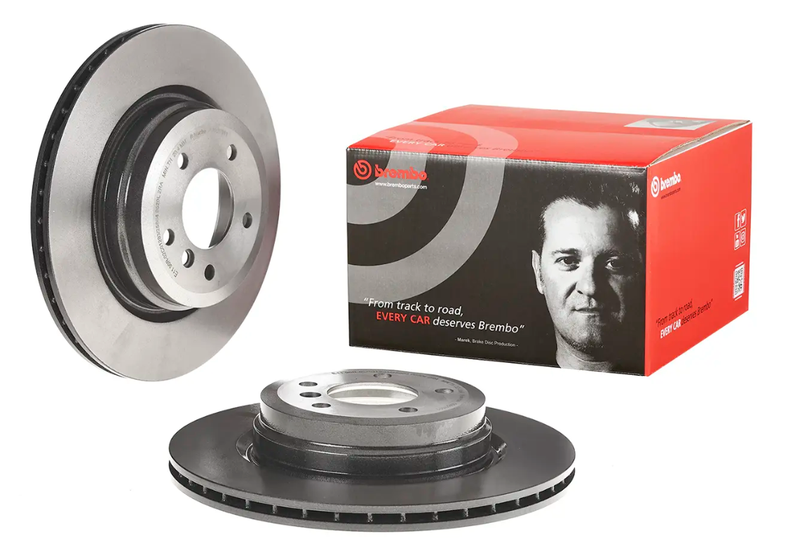 BREMBO -  Rear Vented Brake Disc Pair Coated - 336mm Diameter