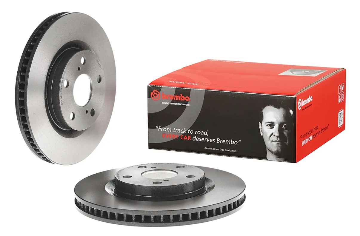 BREMBO -  Front Vented Brake Disc Pair Coated - 296mm Diameter