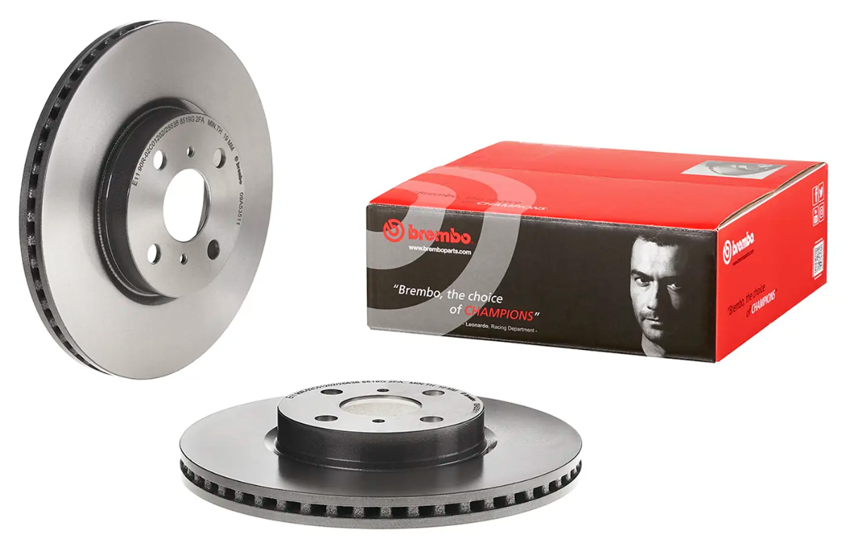BREMBO -  Front Vented Brake Disc Pair Coated - 275mm Diameter