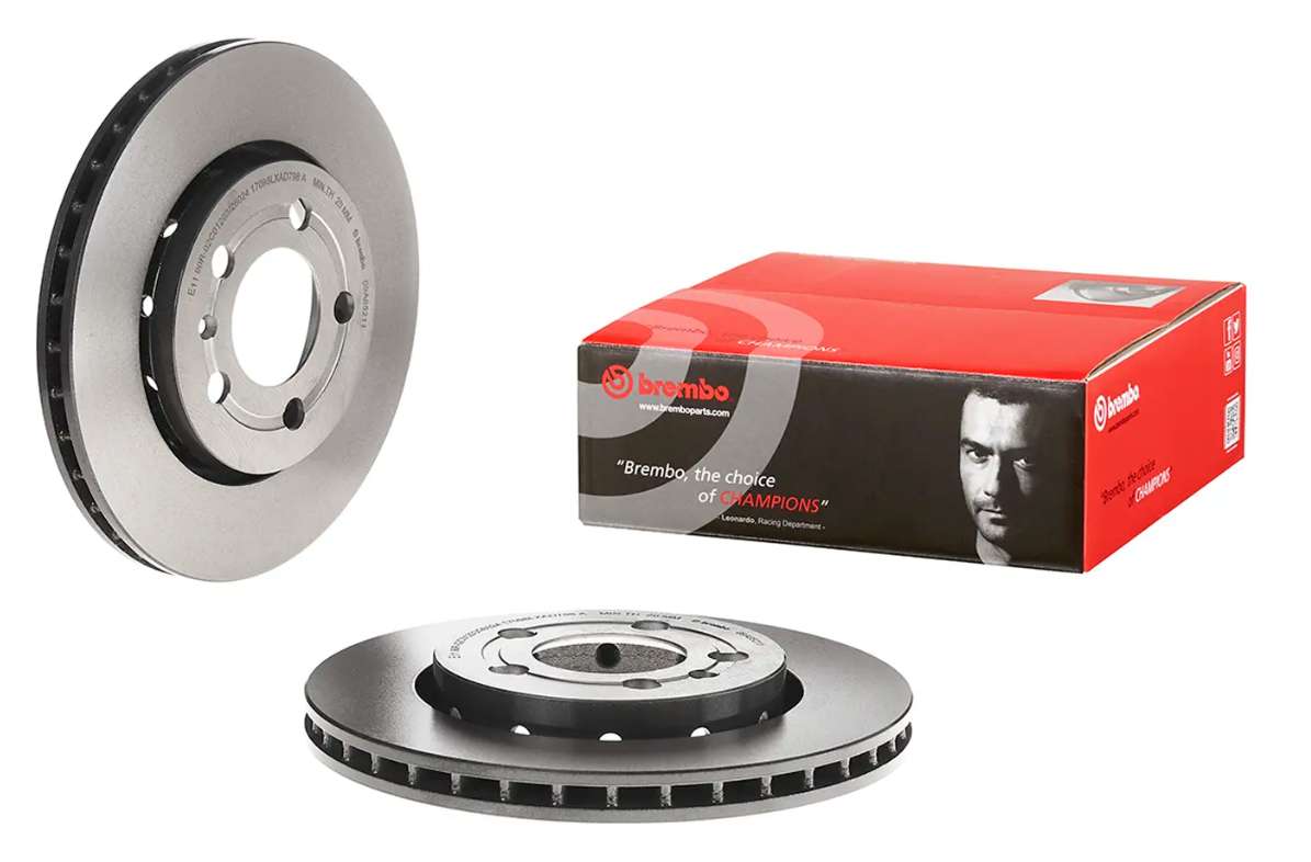 BREMBO -  Rear Vented Brake Disc Pair Coated - 256mm Diameter