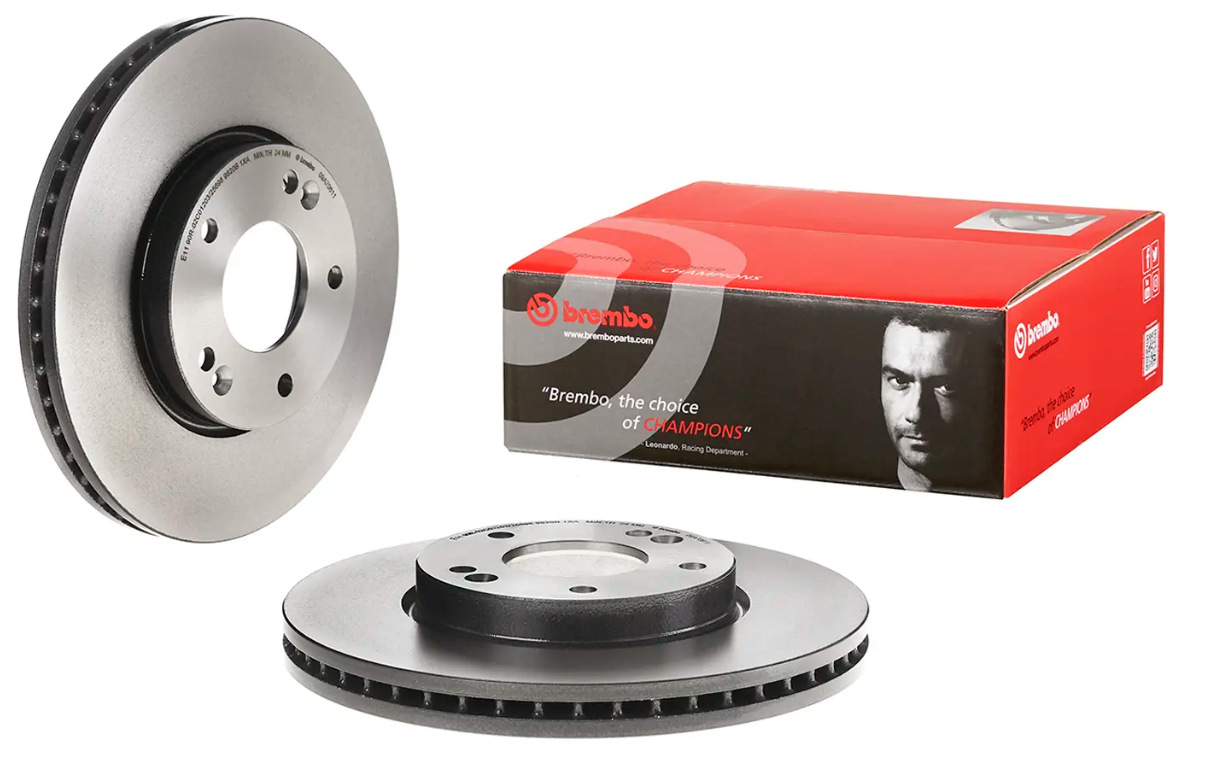 BREMBO -  Front Vented Brake Disc Pair Coated - 280mm Diameter