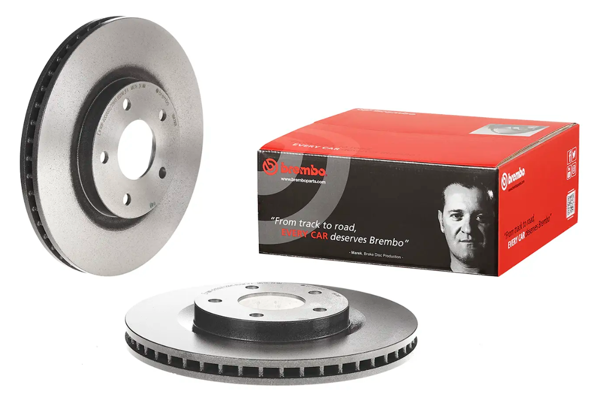 BREMBO -  Front Vented Brake Disc Pair Coated - 296mm Diameter
