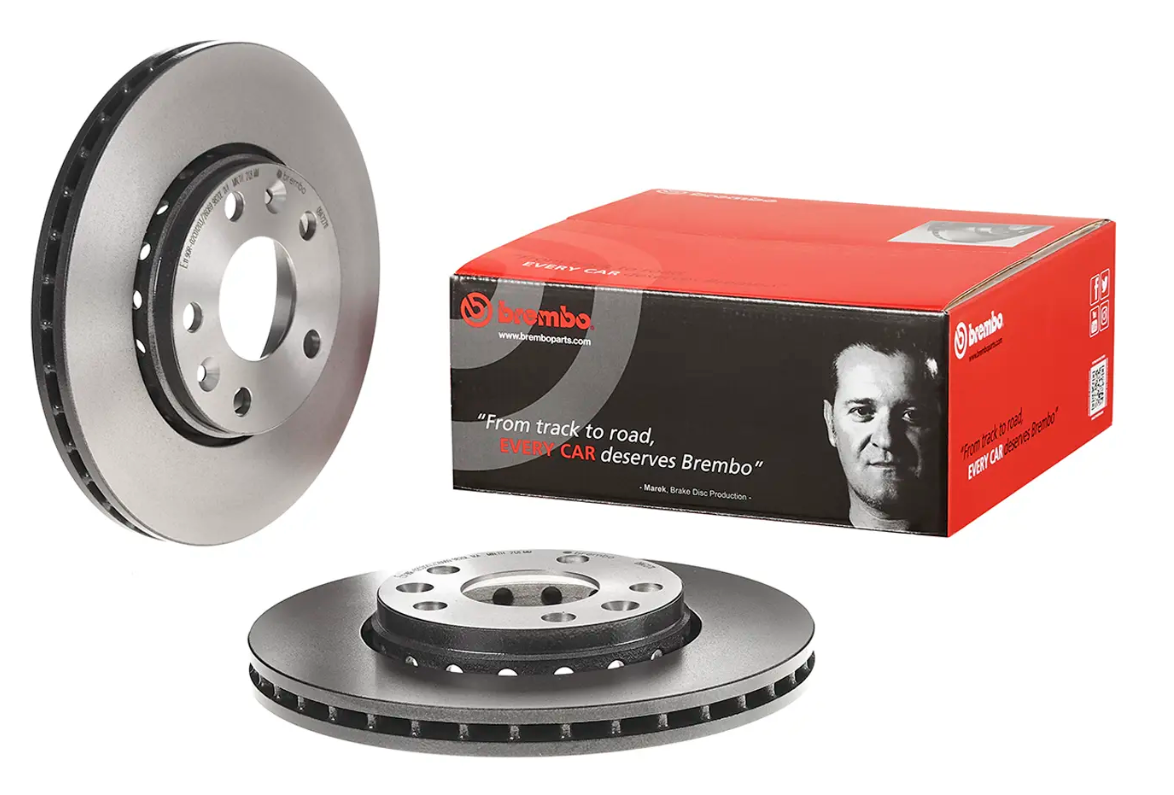 BREMBO -  Front Vented Brake Disc Pair Coated - 280mm Diameter