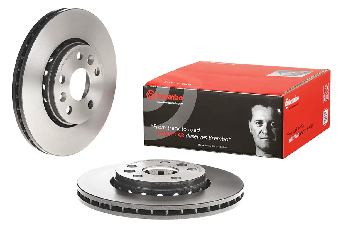 BREMBO -  Front Vented Brake Disc Pair Coated - 280mm Diameter