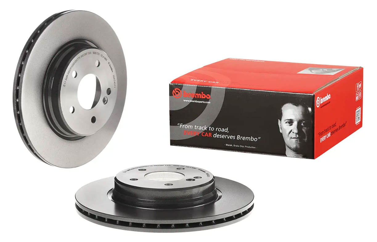 BREMBO -  Rear Vented Brake Disc Pair Coated - 300mm Diameter