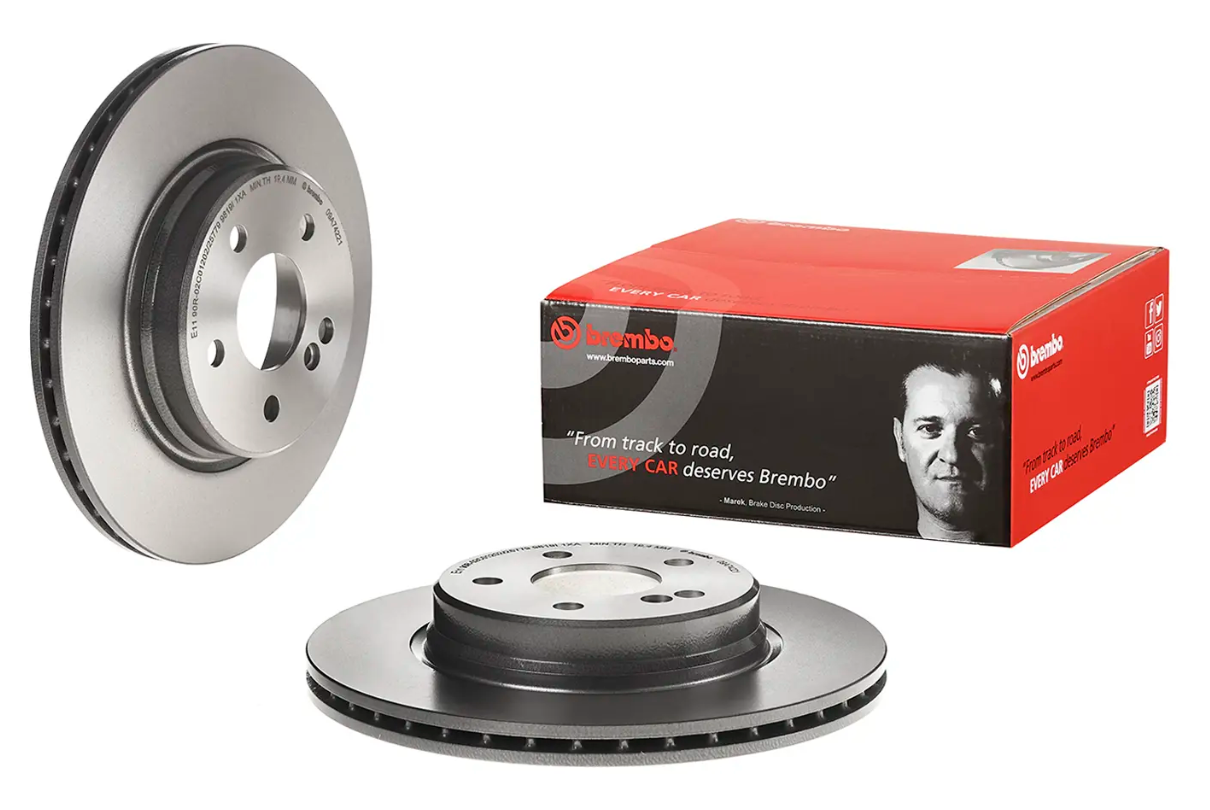 BREMBO -  Rear Vented Brake Disc Pair Coated - 300mm Diameter