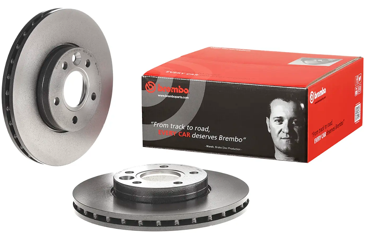 BREMBO -  Front Vented Brake Disc Pair Coated - 278mm Diameter