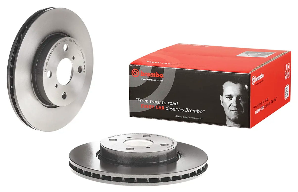 BREMBO -  Front Vented Brake Disc Pair Coated - 258mm Diameter