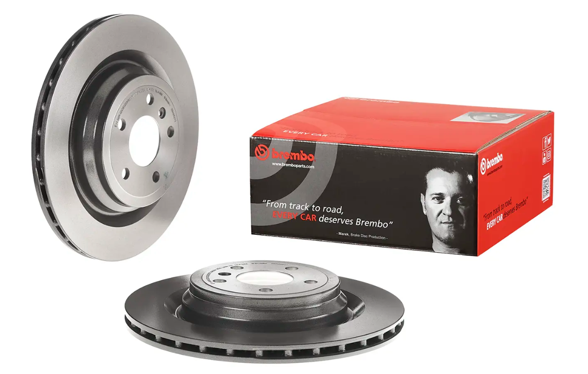 BREMBO -  Rear Vented Brake Disc Pair Coated - 330mm Diameter