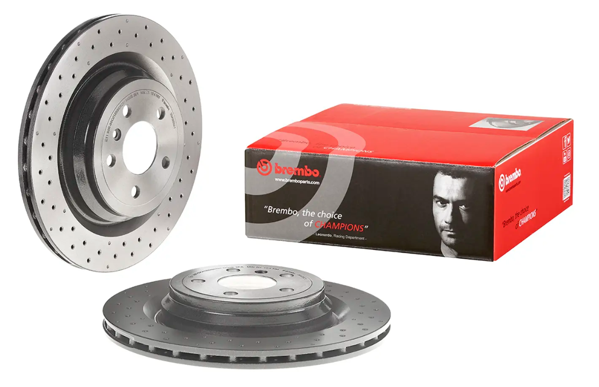 BREMBO -  Rear Vented Brake Disc Pair Coated - 330mm Diameter