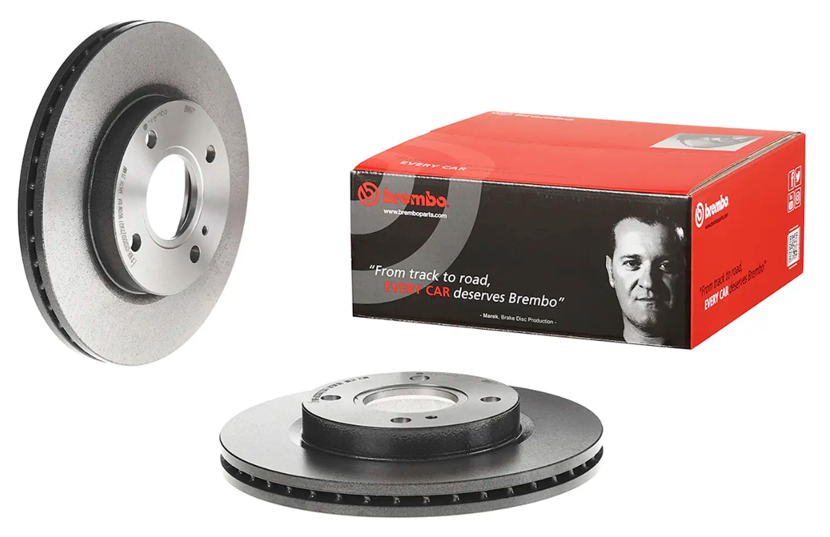 BREMBO -  Front Vented Brake Disc Pair Coated - 258mm Diameter