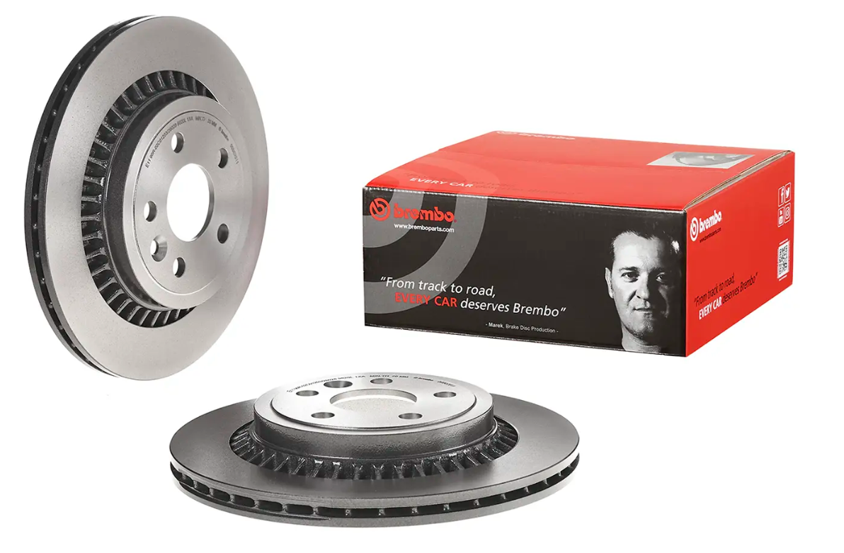 BREMBO -  Rear Vented Brake Disc Pair Coated - 302mm Diameter