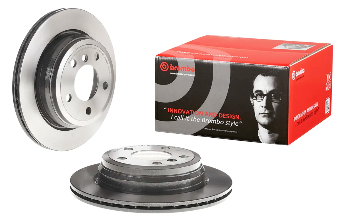 BREMBO -  Rear Vented Brake Disc Pair Coated - 300mm Diameter