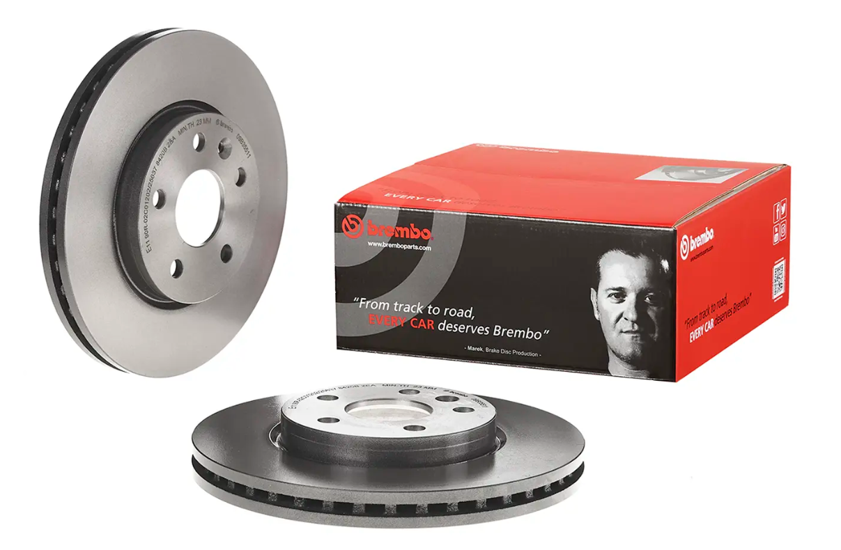 BREMBO -  Front Vented Brake Disc Pair Coated - 276mm Diameter