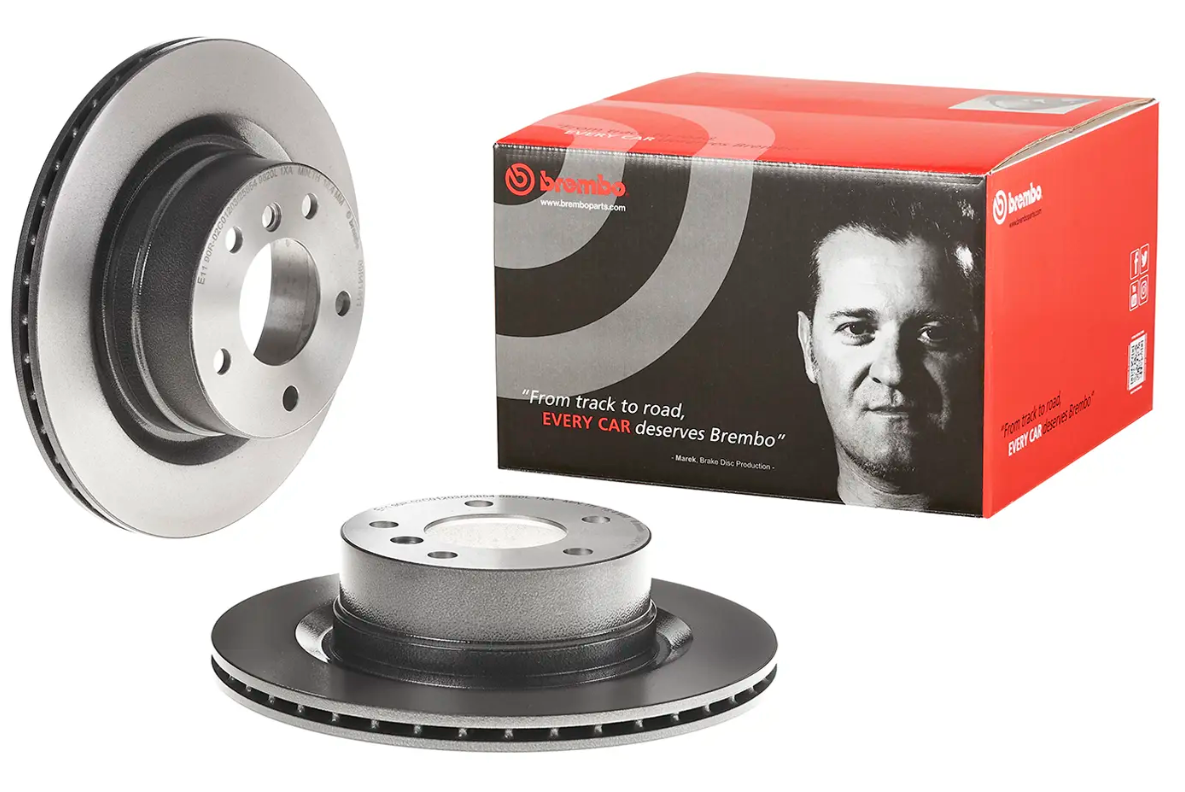 BREMBO -  Rear Vented Brake Disc Pair Coated - 300mm Diameter