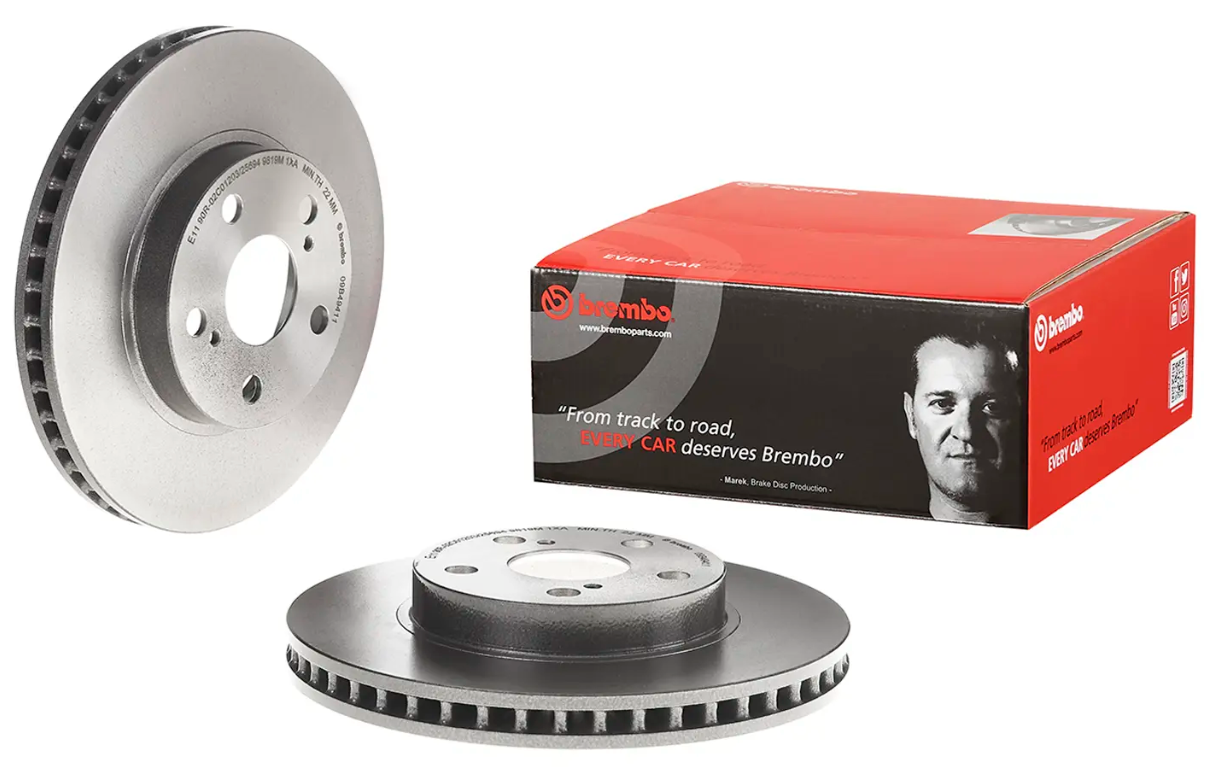 BREMBO -  Front Vented Brake Disc Pair Coated - 255mm Diameter