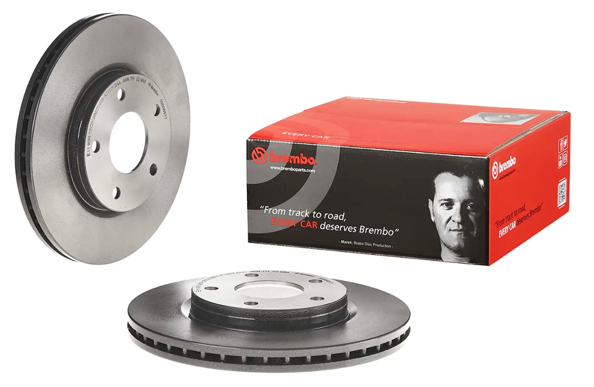 BREMBO -  Front Vented Brake Disc Pair Coated - 280mm Diameter