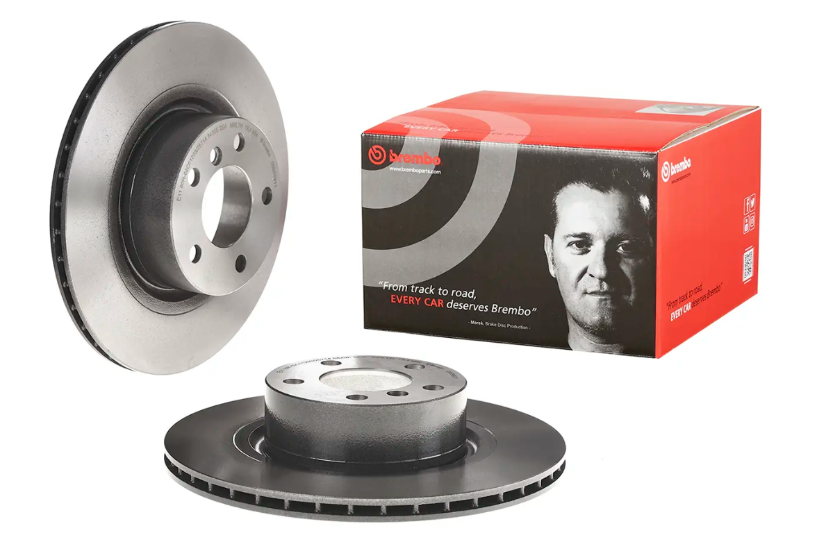 BREMBO -  Rear Vented Brake Disc Pair Coated - 330mm Diameter