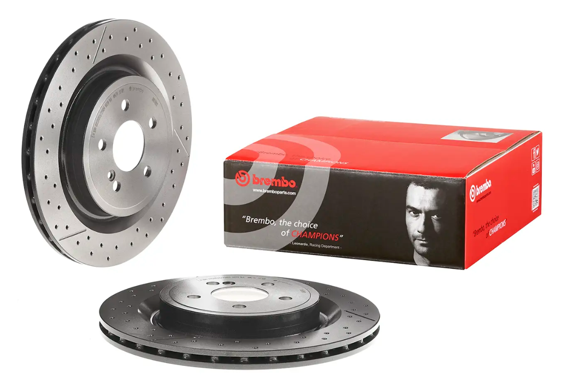 BREMBO -  Rear Vented Brake Disc Pair Coated - 330mm Diameter