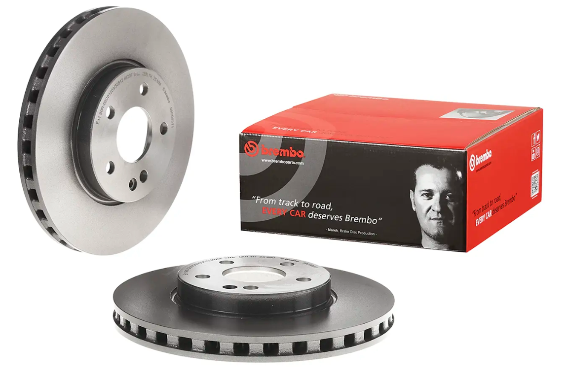 BREMBO -  Front Vented Brake Disc Pair Coated - 300mm Diameter