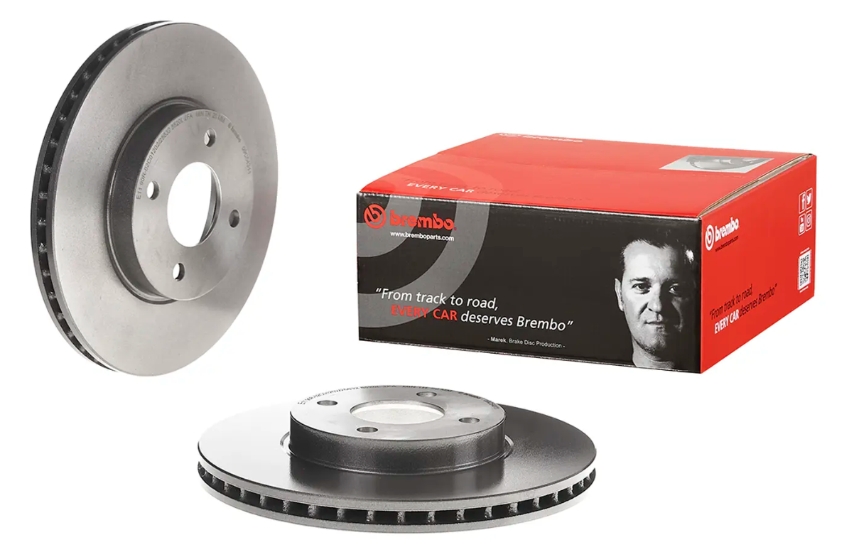 BREMBO -  Front Vented Brake Disc Pair Coated - 260mm Diameter