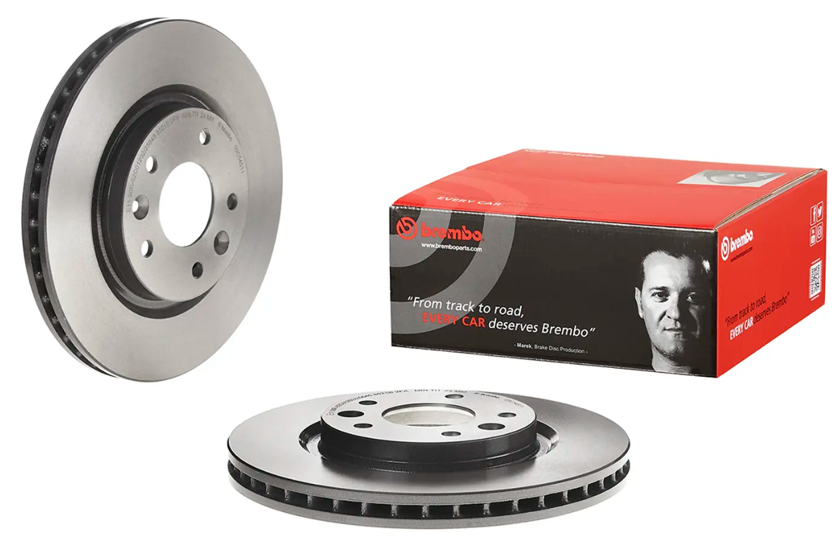 BREMBO -  Front Vented Brake Disc Pair Coated - 296mm Diameter