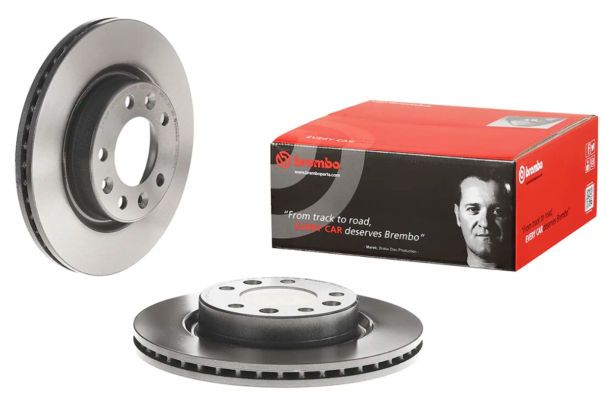 BREMBO -  Front Vented Brake Disc Pair Coated - 266mm Diameter