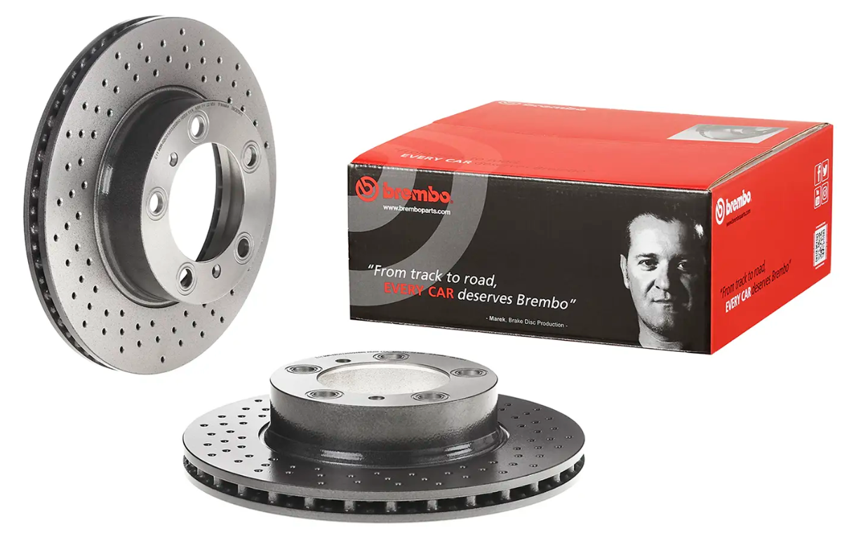 BREMBO -  Front Vented Brake Disc Pair Coated - 298mm Diameter