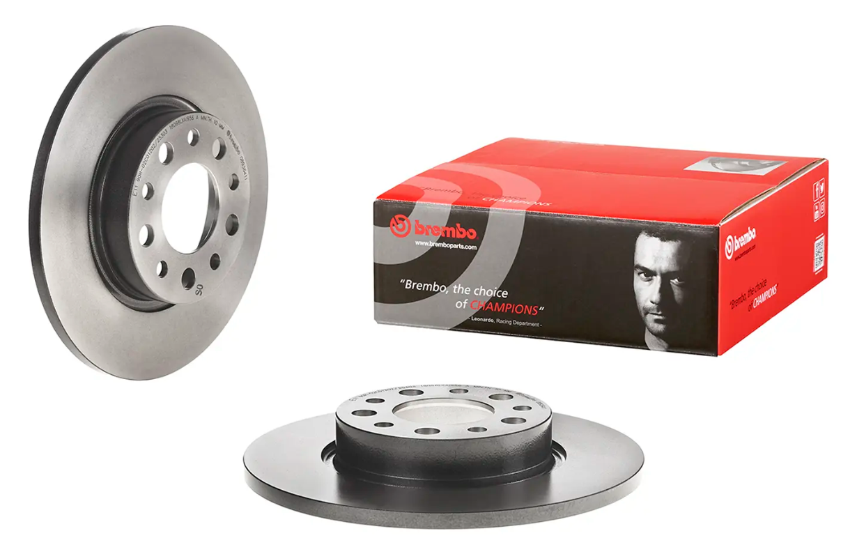 BREMBO -  Rear Solid Brake Disc Pair Coated - 278mm Diameter