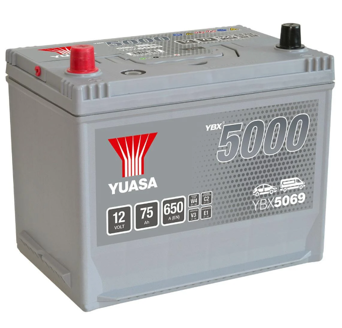 YUASA -  069 5000 Series Silver High Performance Battery - 5 Year Warranty