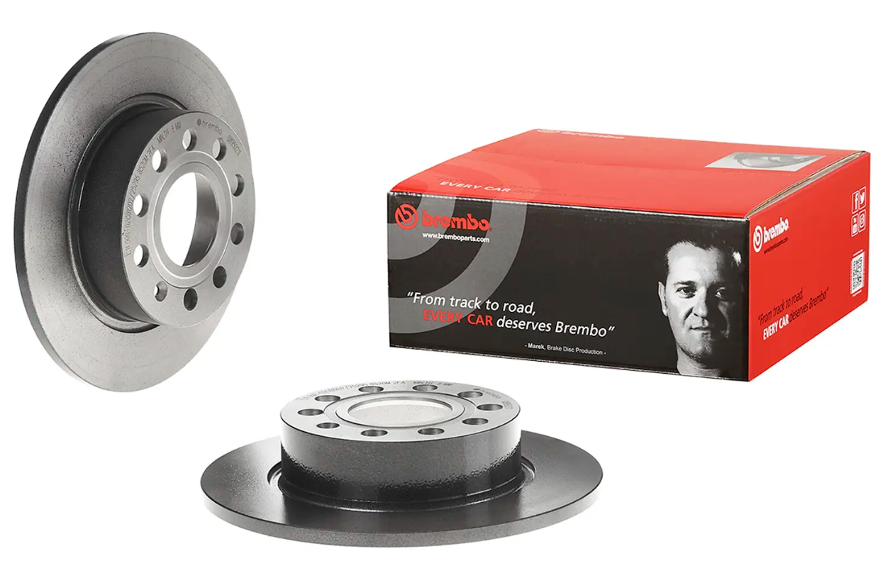 BREMBO -  Rear Solid Brake Disc Pair Coated - 253mm Diameter
