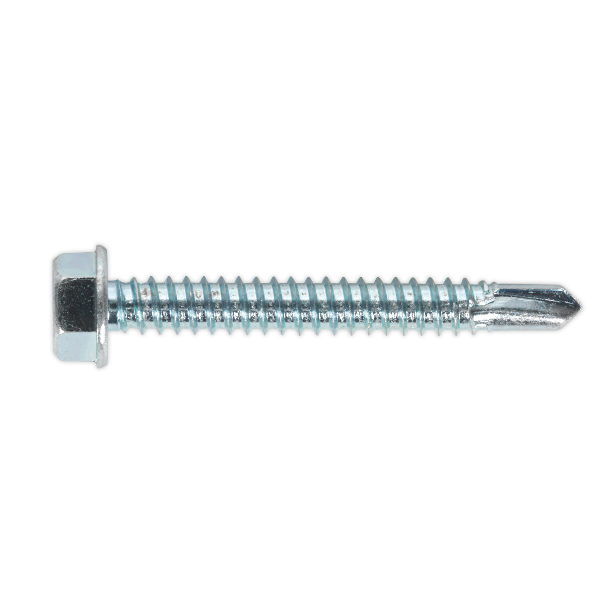 SEALEY -  Self-Drilling Screw 6.3 x 50mm Hex Head Zinc Pack of 100