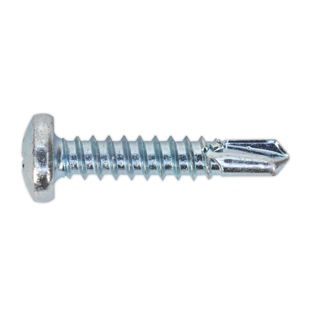 SEALEY -  Self-Drilling Screw 4.8 x 25mm Pan Head Phillips Zinc Pack of 100