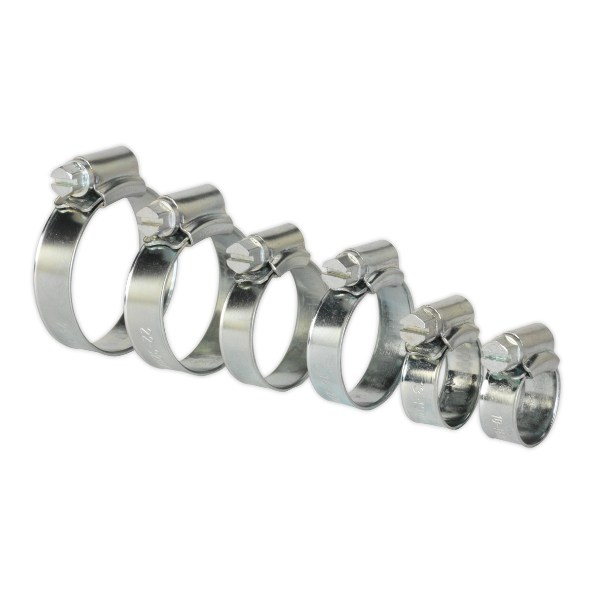 SEALEY -  Hose Clip Assortment 30pc Ø8-29mm Zinc Plated