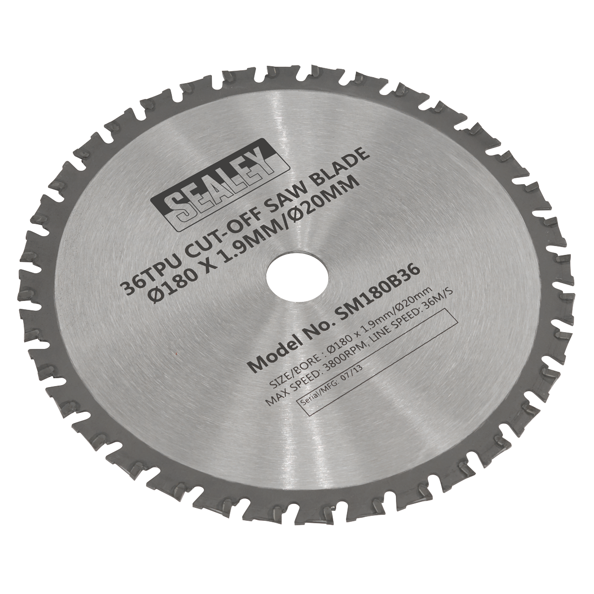 SEALEY -  Cut-Off Saw Blade Ø180 x 1.9mm/Ø20mm 36tpu