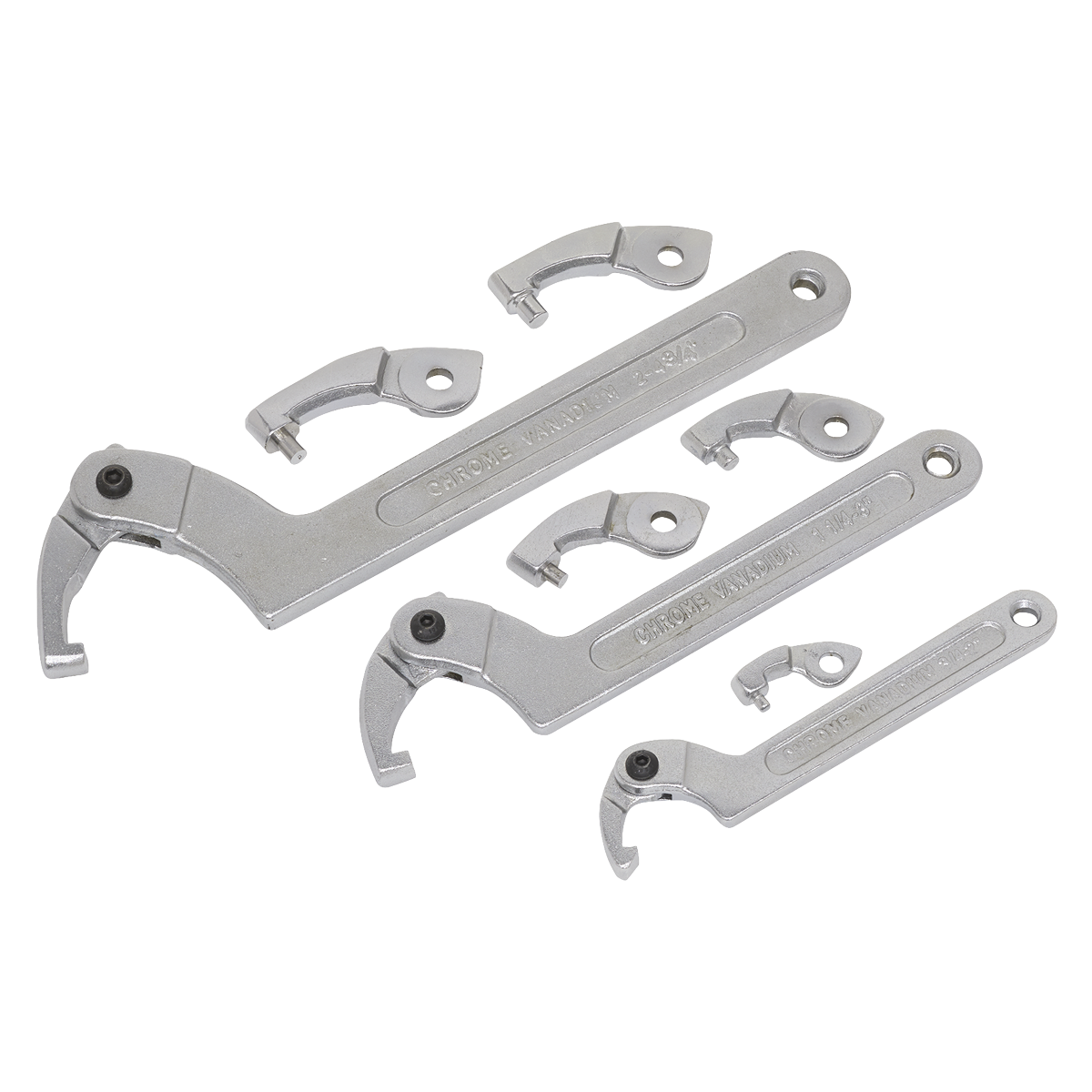 SEALEY -  Adjustable C-Spanner - Hook & Pin Wrench Set 11pc