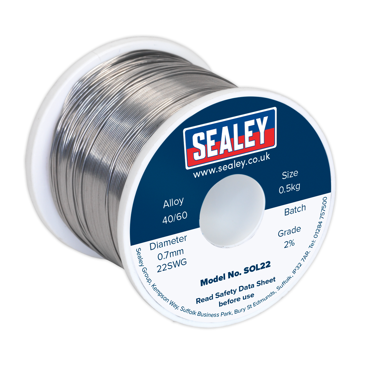 Solder Wire Quick Flow 2% 0.7mm/22SWG 40/60.5kg Reel
