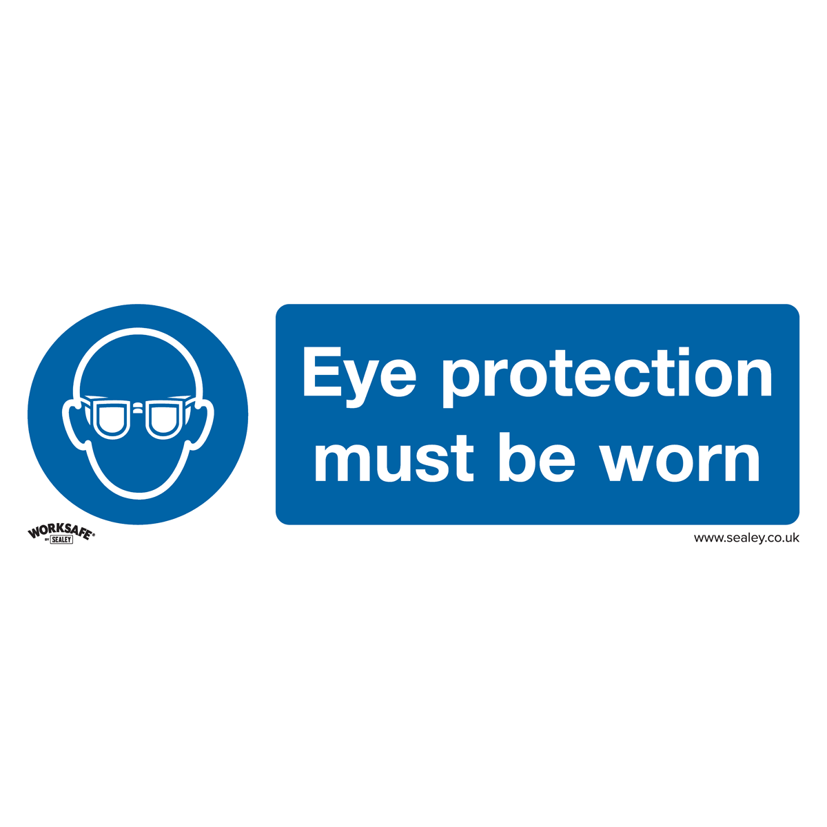 Mandatory Safety Sign - Eye Protection Must Be Worn - Rigid Plastic