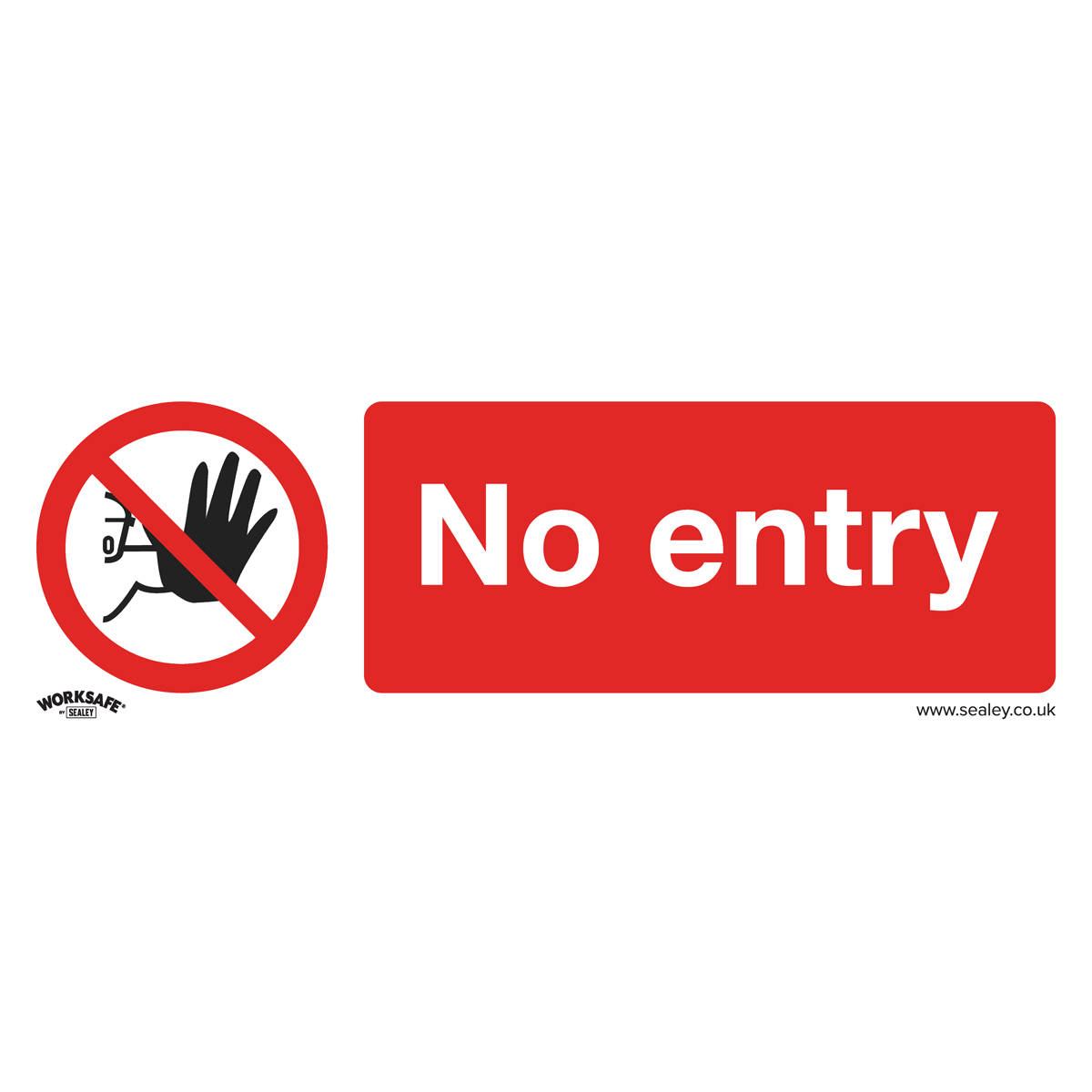 Prohibition Safety Sign - No Entry - Self-Adhesive Vinyl - Pack of 10
