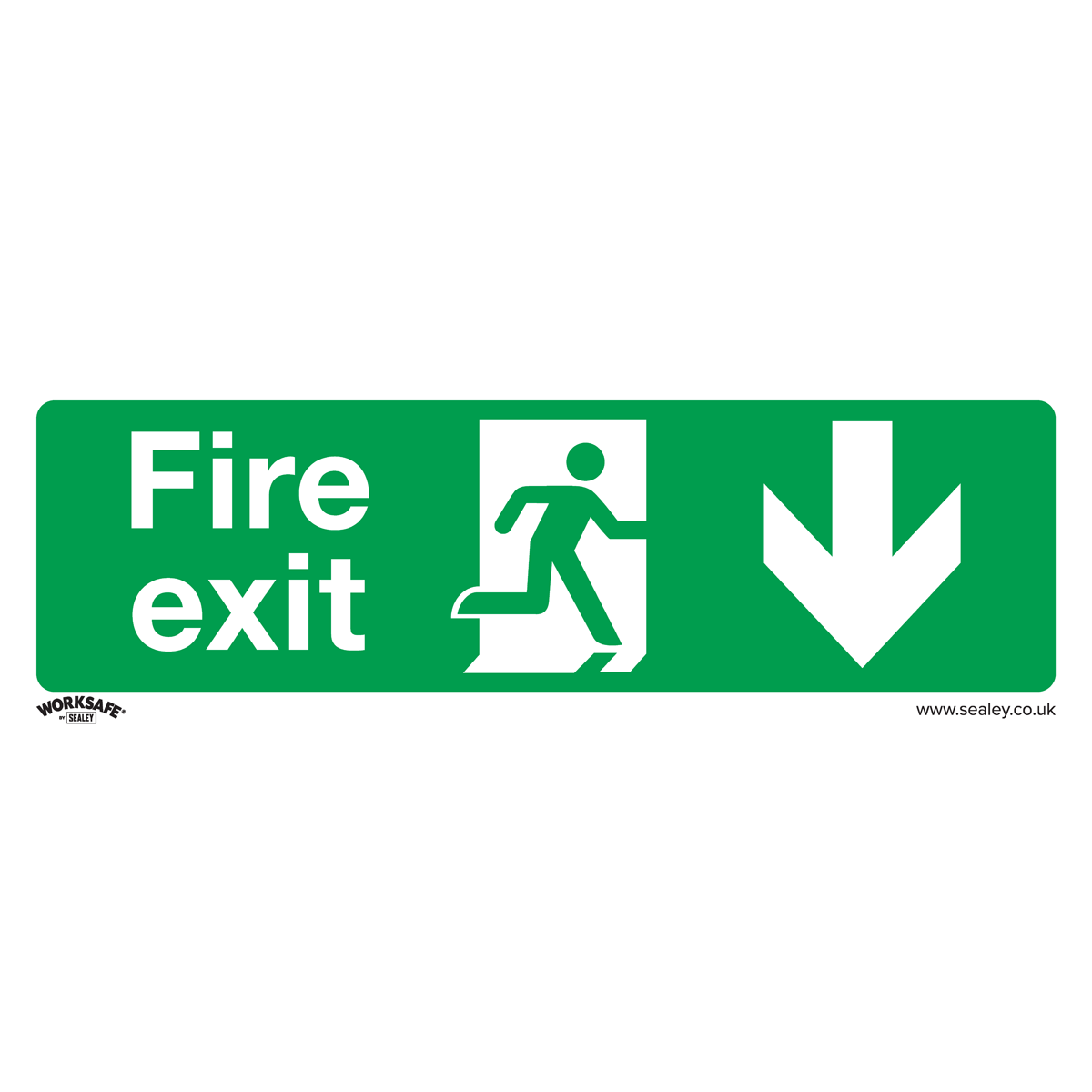 Safe Conditions Safety Sign - Fire Exit (Down) - Self-Adhesive Vinyl