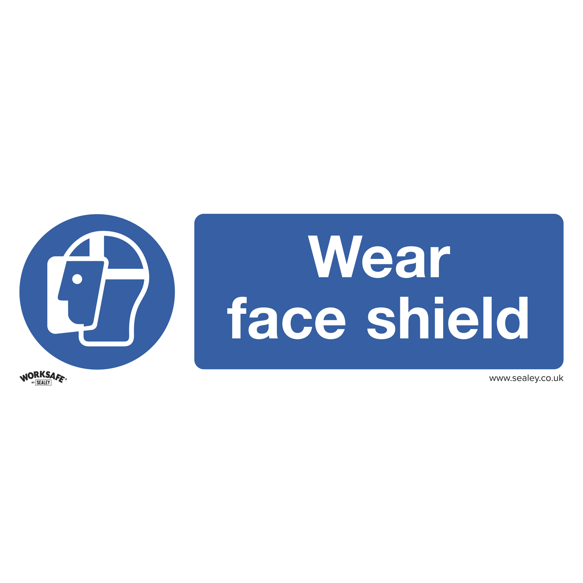 Mandatory Safety Sign - Wear Face Shield - Rigid Plastic - Pack of 10