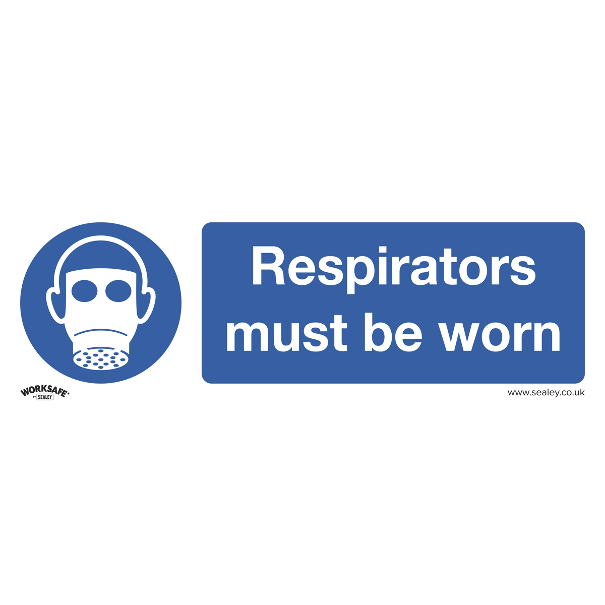 Mandatory Safety Sign - Respirators Must Be Worn - Rigid Plastic