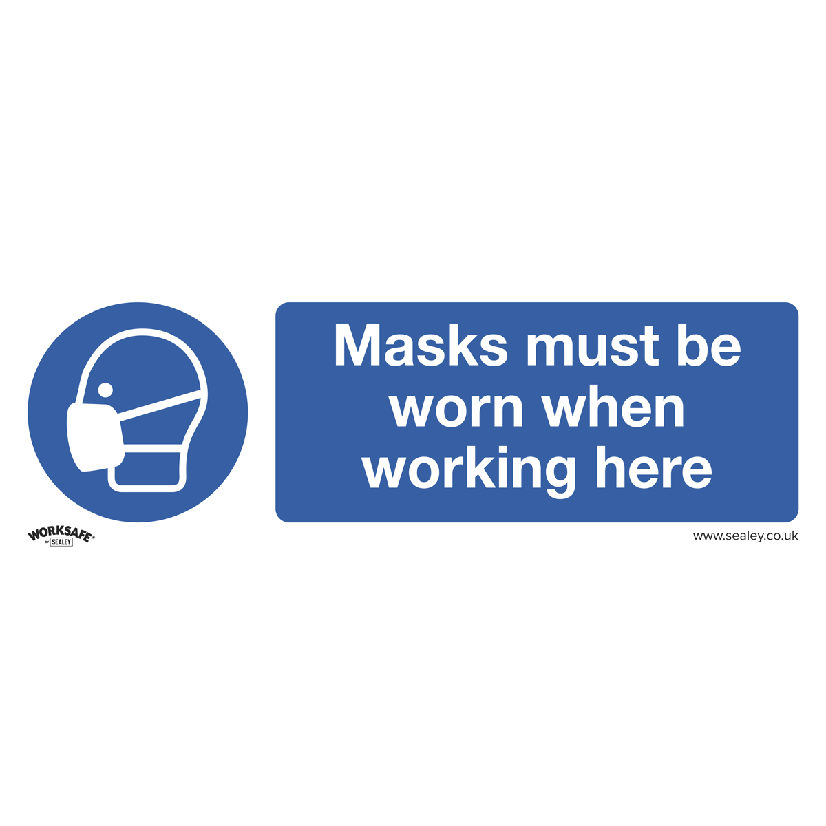 Mandatory Safety Sign - Masks Must Be Worn - Self-Adhesive Vinyl