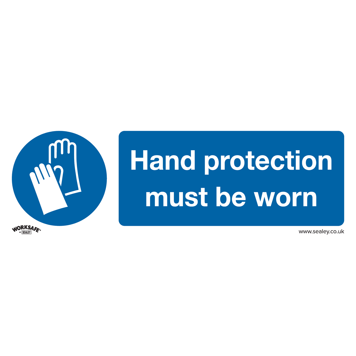 Mandatory Safety Sign - Hand Protection Must Be Worn - Rigid Plastic