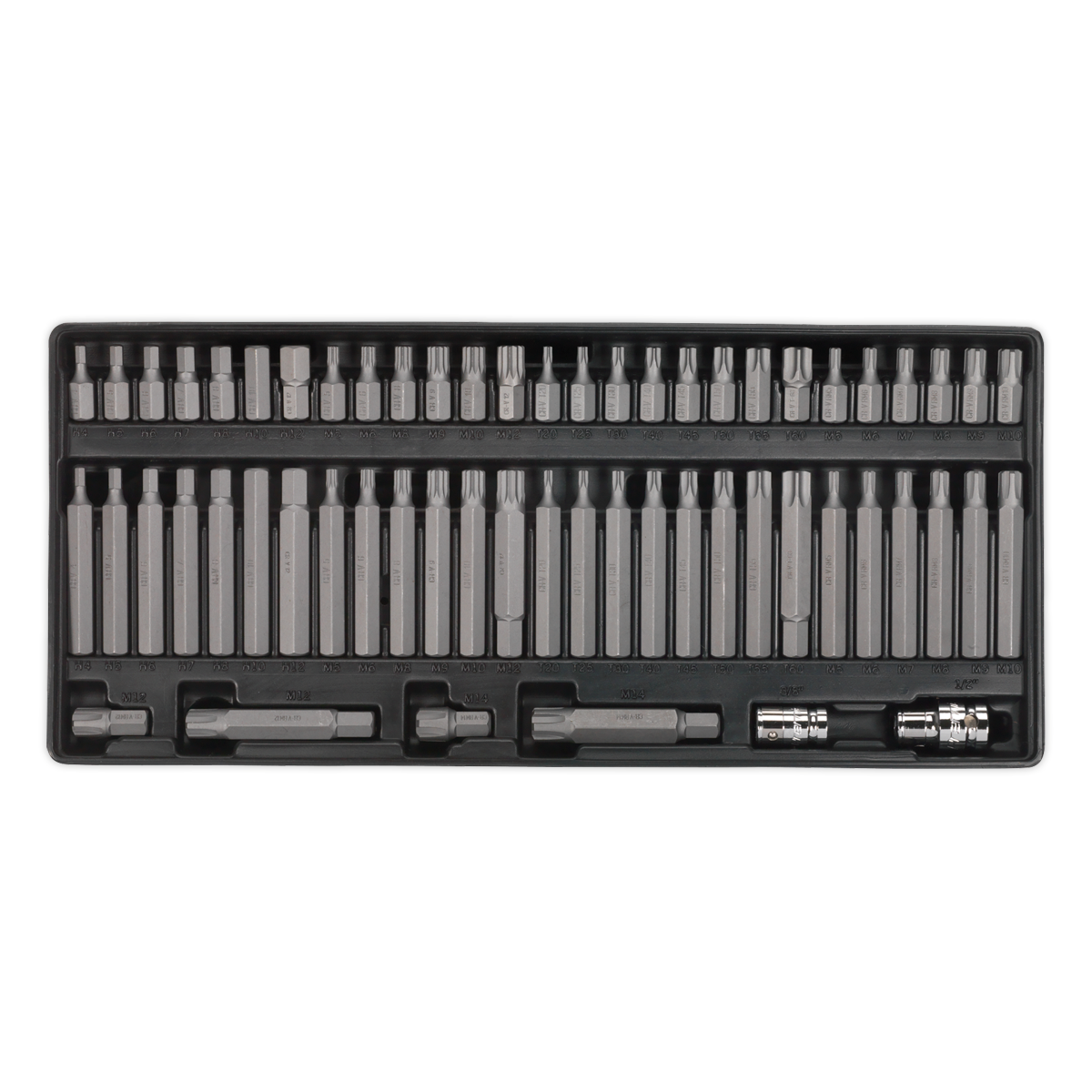 Tool Tray with Security TRX-Star*/Hex/Ribe/Spline Bit Set 60pc