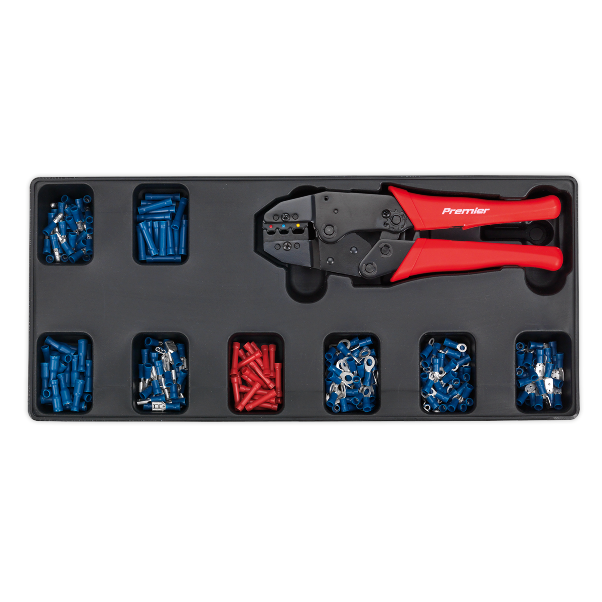Tool Tray with Ratchet Crimper & 325 Assorted Insulated Terminal Set