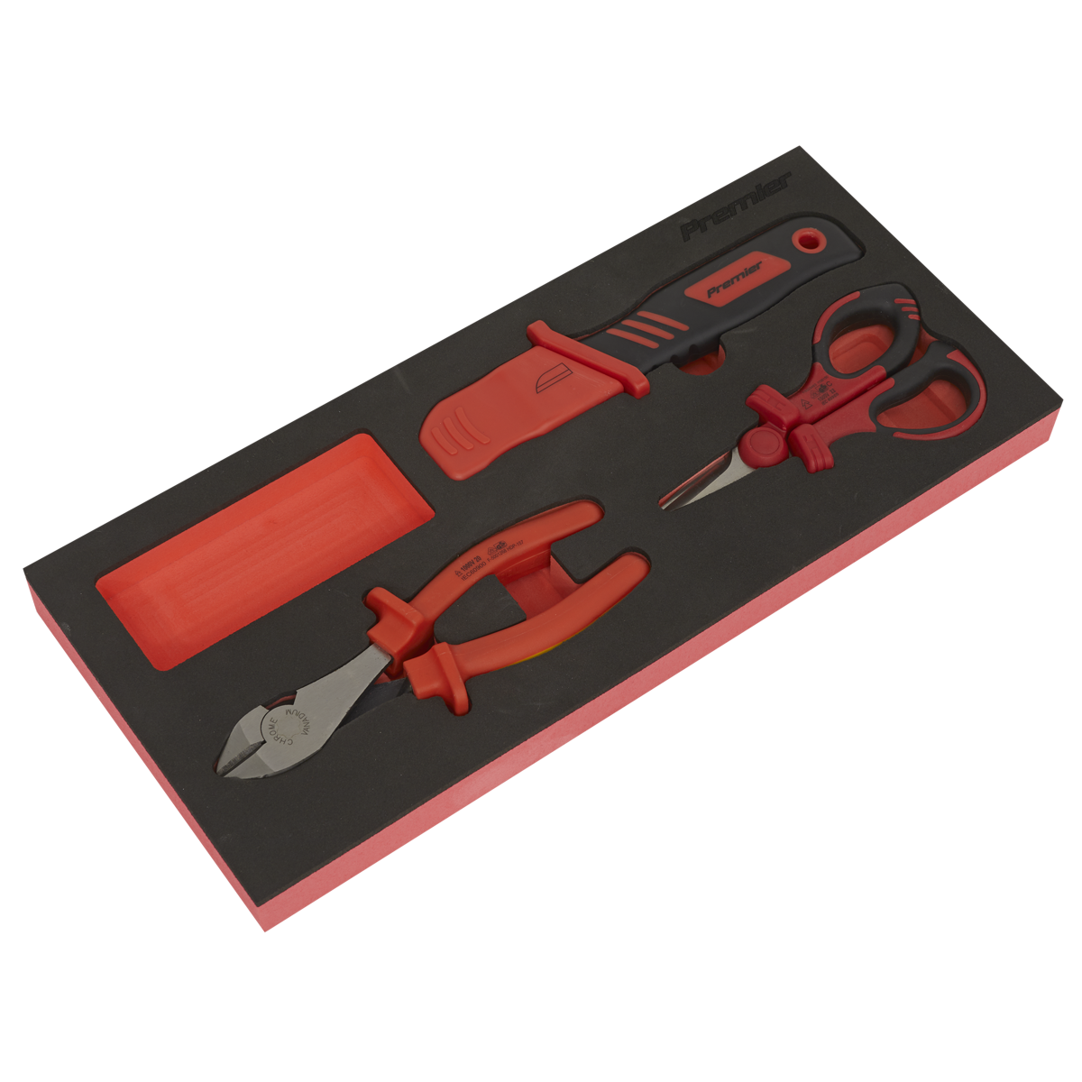 Insulated Cutting Set 3pc with Tool Tray - VDE Approved